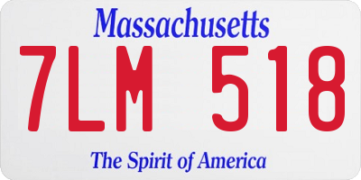 MA license plate 7LM518