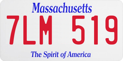 MA license plate 7LM519