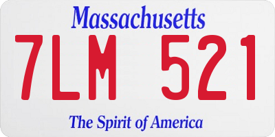 MA license plate 7LM521