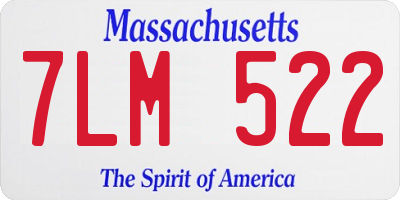 MA license plate 7LM522