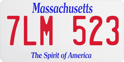 MA license plate 7LM523