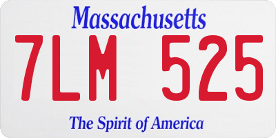MA license plate 7LM525