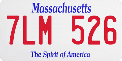 MA license plate 7LM526