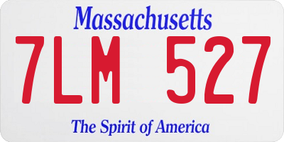 MA license plate 7LM527