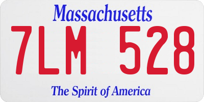 MA license plate 7LM528
