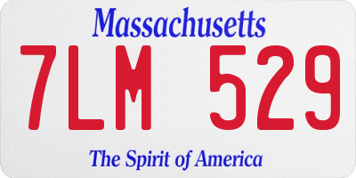 MA license plate 7LM529