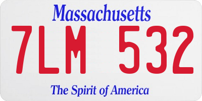 MA license plate 7LM532