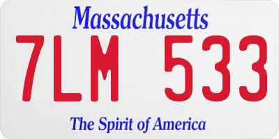 MA license plate 7LM533