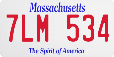 MA license plate 7LM534