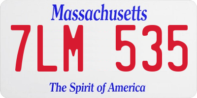 MA license plate 7LM535