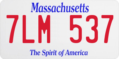 MA license plate 7LM537