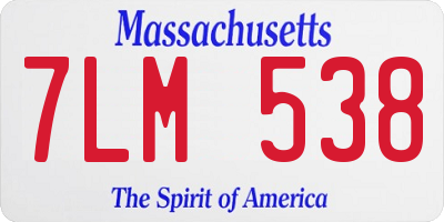 MA license plate 7LM538
