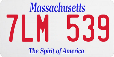 MA license plate 7LM539