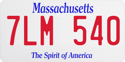 MA license plate 7LM540