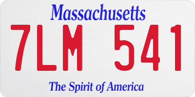 MA license plate 7LM541