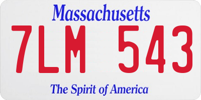 MA license plate 7LM543