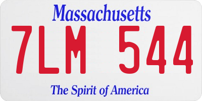 MA license plate 7LM544
