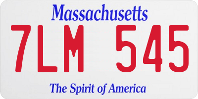 MA license plate 7LM545