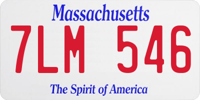 MA license plate 7LM546