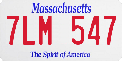 MA license plate 7LM547