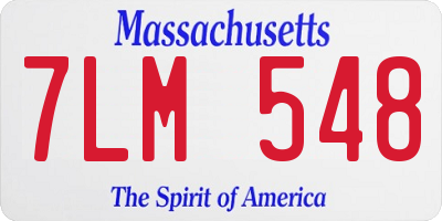 MA license plate 7LM548