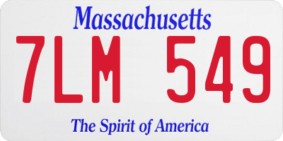 MA license plate 7LM549