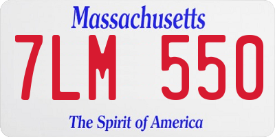 MA license plate 7LM550