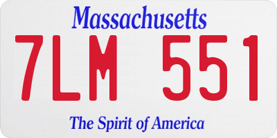 MA license plate 7LM551