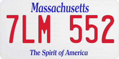 MA license plate 7LM552
