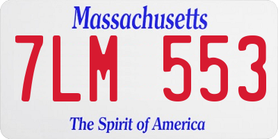 MA license plate 7LM553
