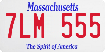MA license plate 7LM555