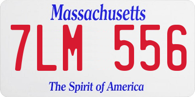 MA license plate 7LM556