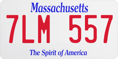 MA license plate 7LM557