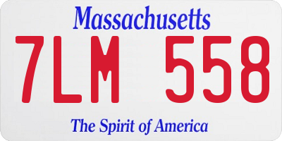 MA license plate 7LM558