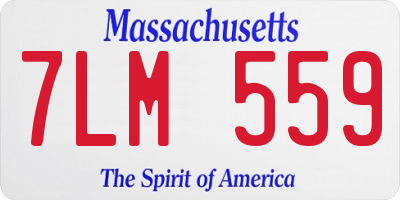 MA license plate 7LM559