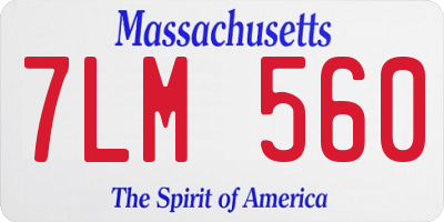 MA license plate 7LM560