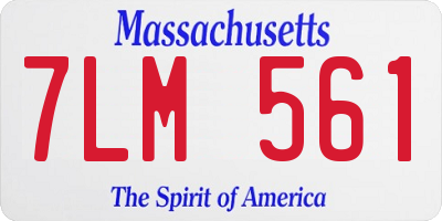 MA license plate 7LM561