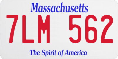 MA license plate 7LM562