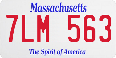 MA license plate 7LM563