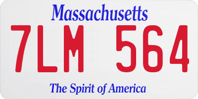 MA license plate 7LM564