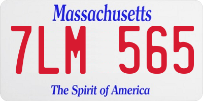 MA license plate 7LM565