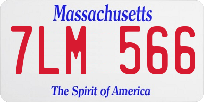MA license plate 7LM566