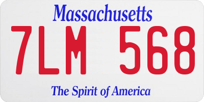 MA license plate 7LM568