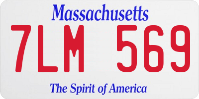 MA license plate 7LM569