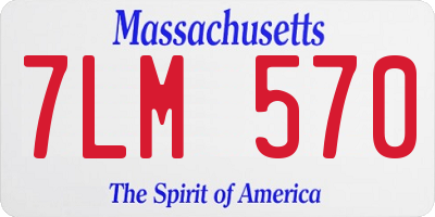 MA license plate 7LM570