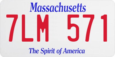 MA license plate 7LM571