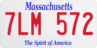 MA license plate 7LM572