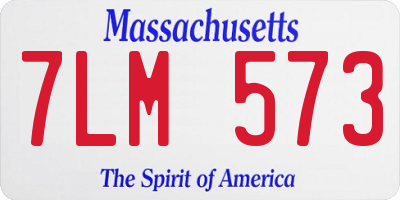 MA license plate 7LM573