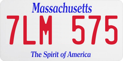 MA license plate 7LM575