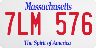 MA license plate 7LM576